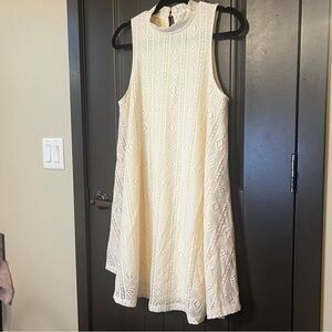 She + Sky Cream Colored Sleeveless Dress, Size Medium